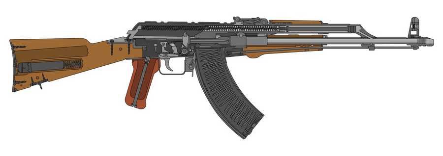 ak 47 cutaway A4 Photo Print