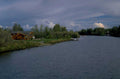 alaskan riverfront cabin 1980s 1990s A4 Photo Print