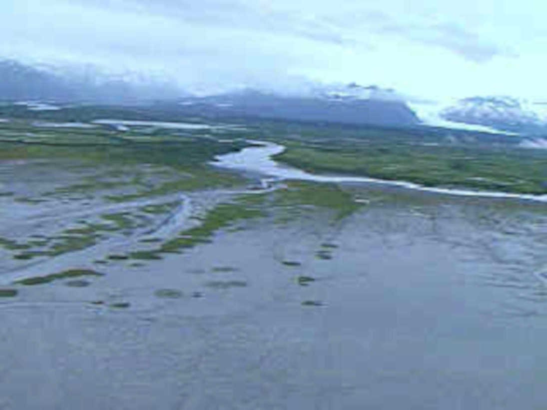 alaskarivermarshaerial cloudy1980s 1990s A4 Photo Print