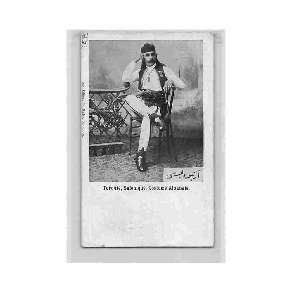 albania albanian costume in salonica g bader 192 Vintage A4 Photo Print
