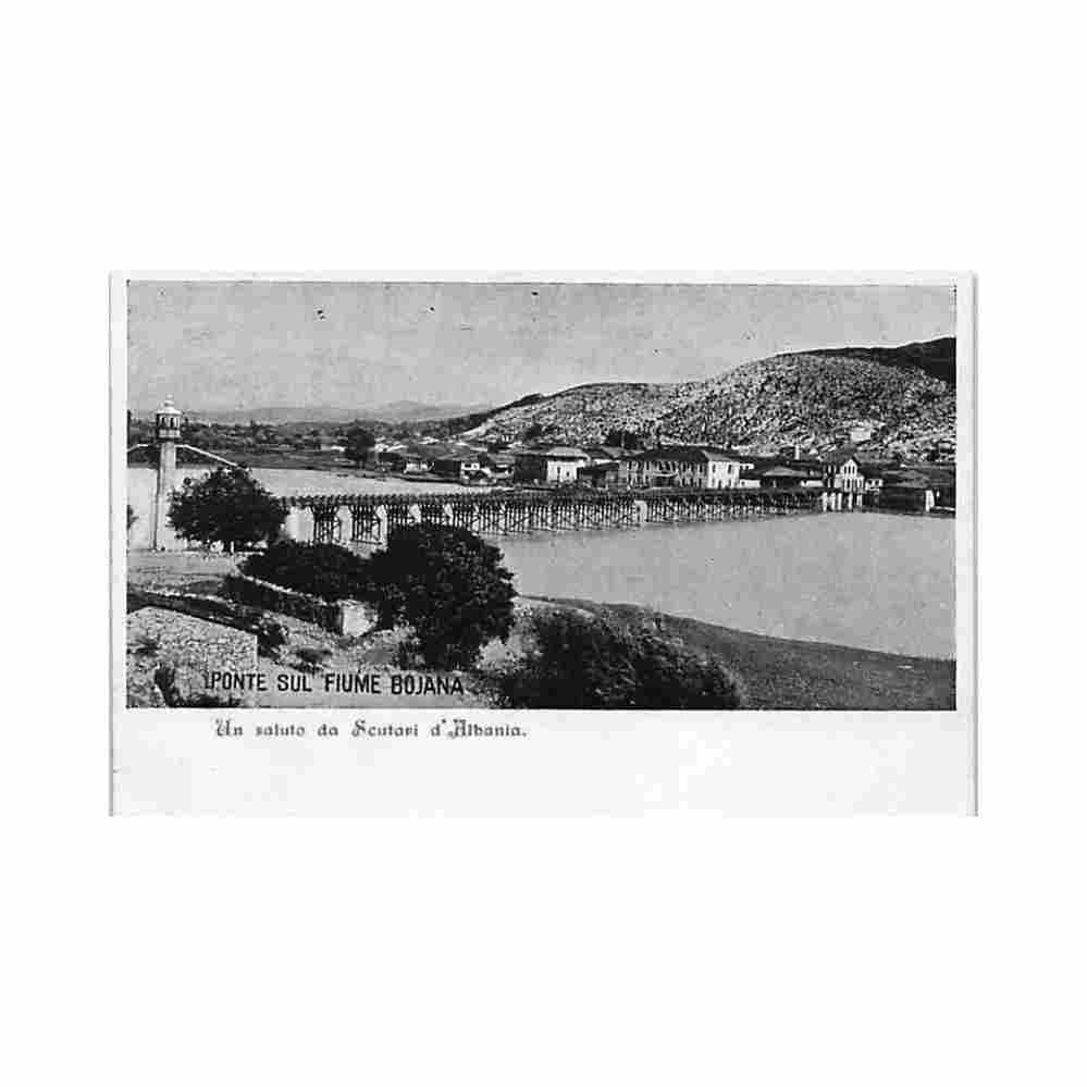 albania shkoder bridge on the bojana river Vintage A4 Photo Print