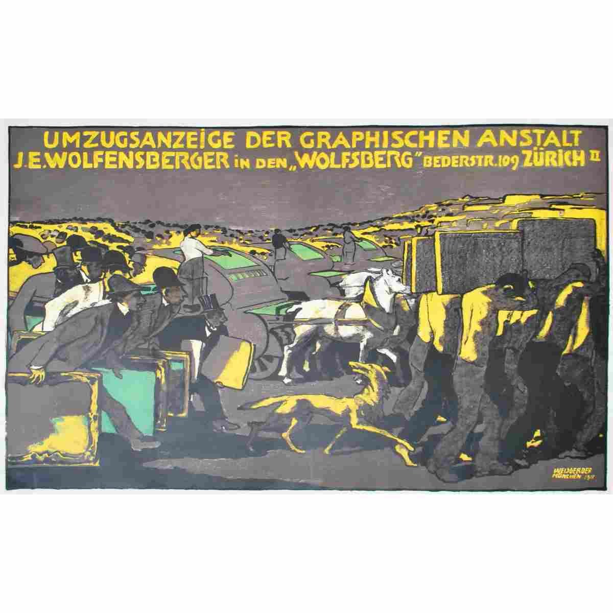 albert weisgerber umzugsanzeige je wolfensberger 1911 7 Advert A4 Photo Print