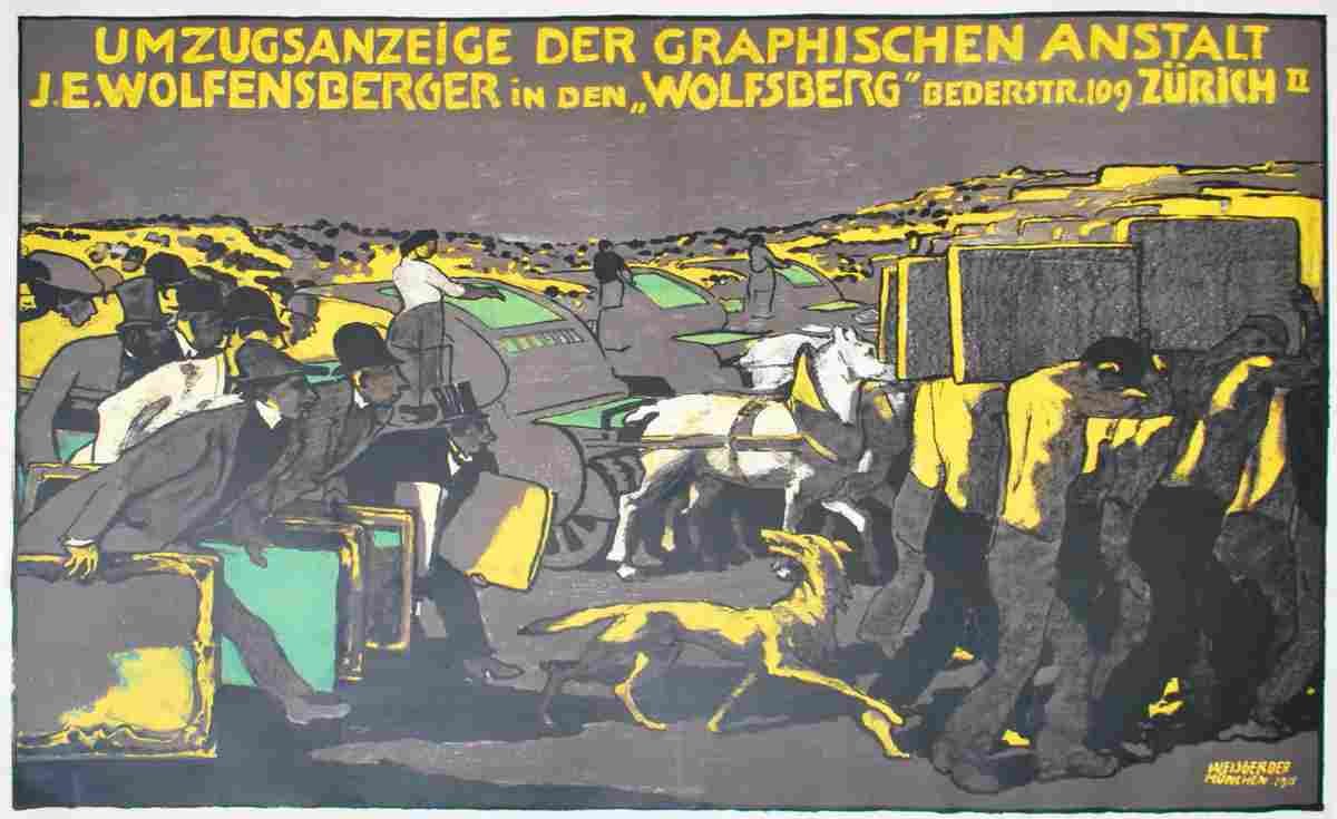 albert weisgerber umzugsanzeige je wolfensberger 1911 9 Advert A4 Photo Print