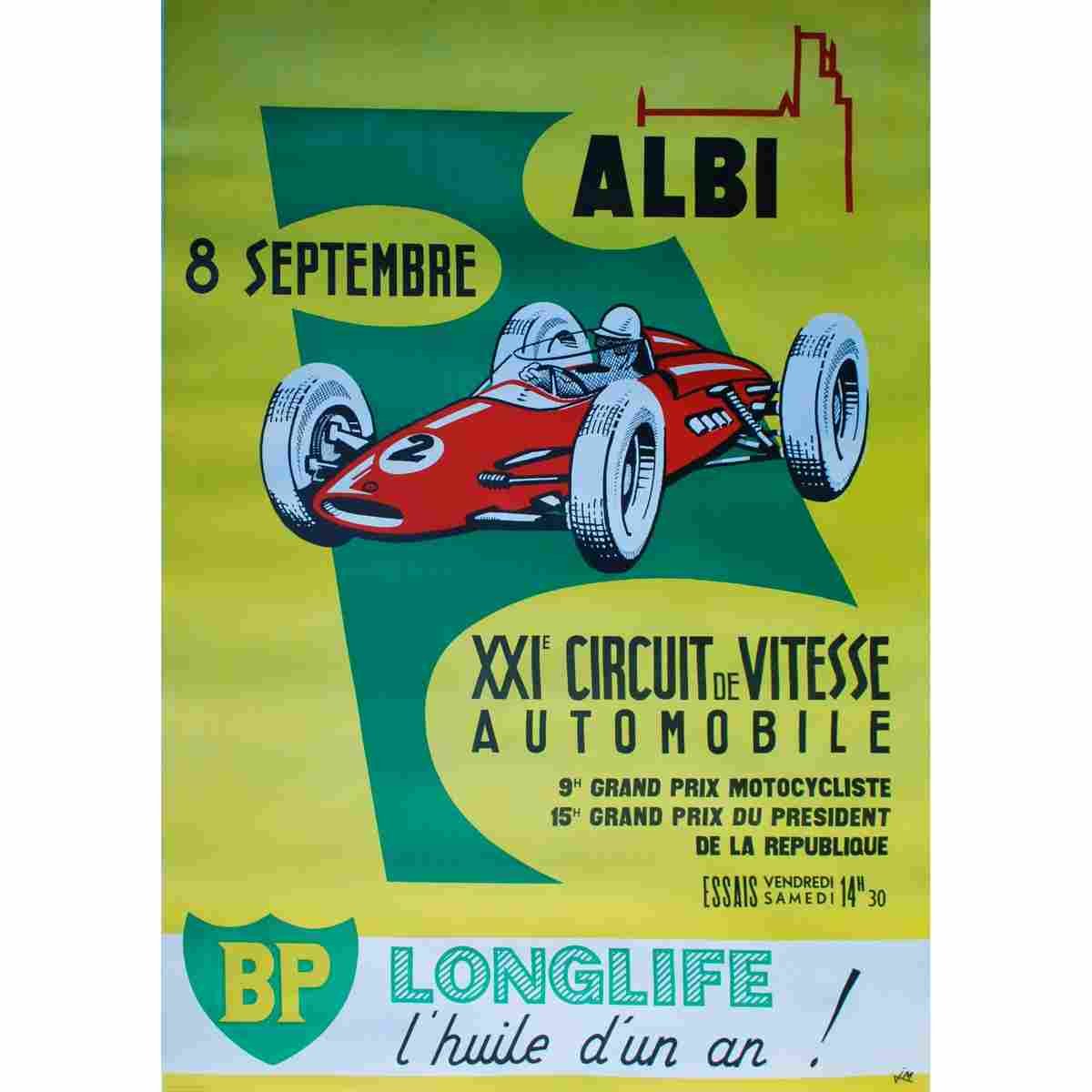 albi xxie circuit de vitesse automobile 1962 2 Advert A4 Photo Print