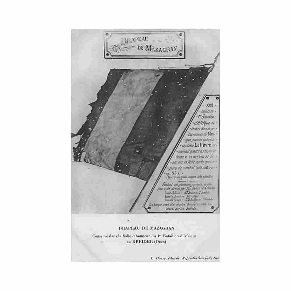 algerie 1er bataillon d afrique drapeau du mazagran conserve dans la salle d honneur au kreider oran ed e dars Vintage A4 Photo Print