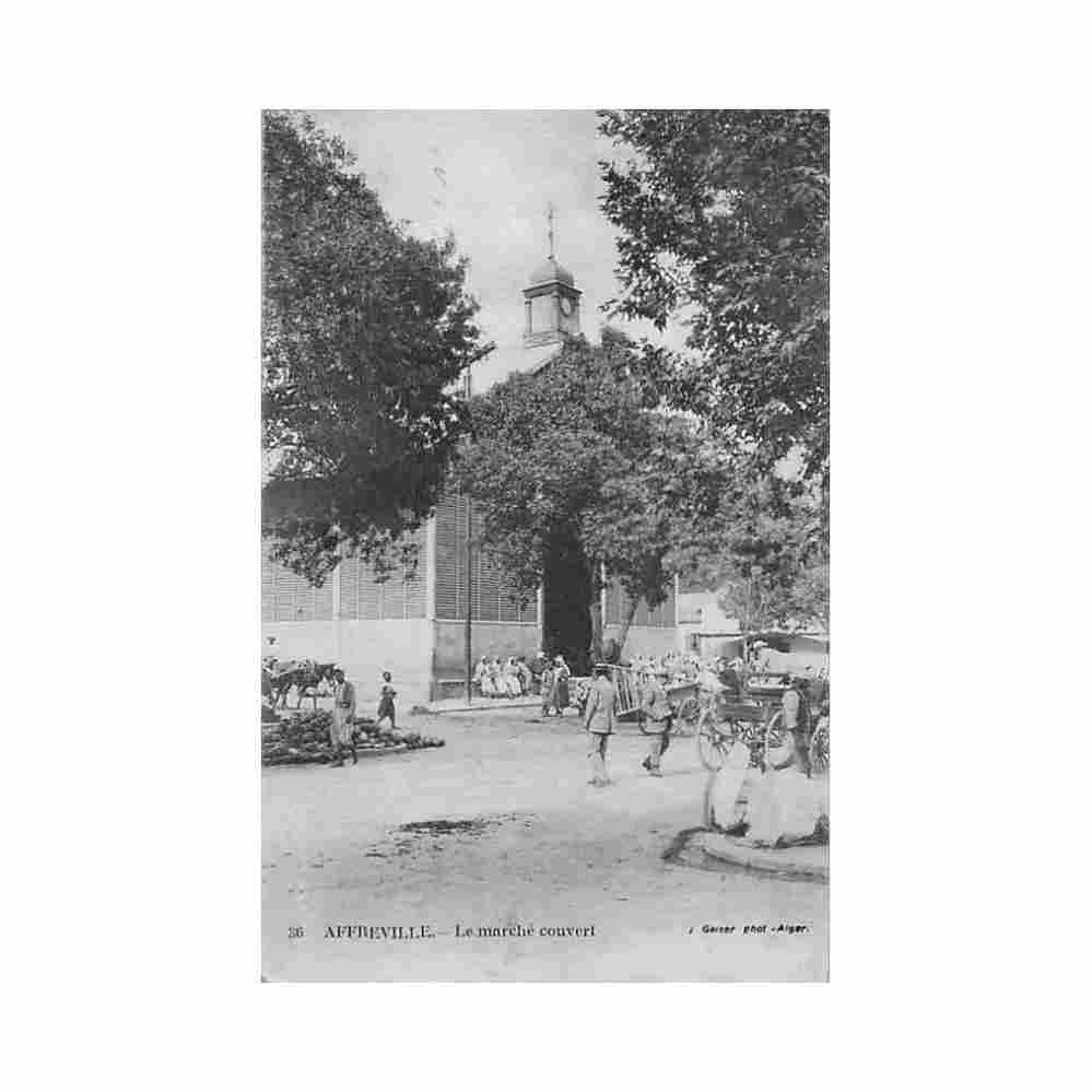algerie affreville khemis miliana le marche couvert Vintage A4 Photo Print