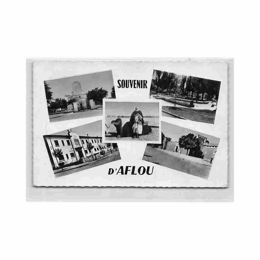algerie aflou carte multi vues ed jaseber 193 Vintage A4 Photo Print