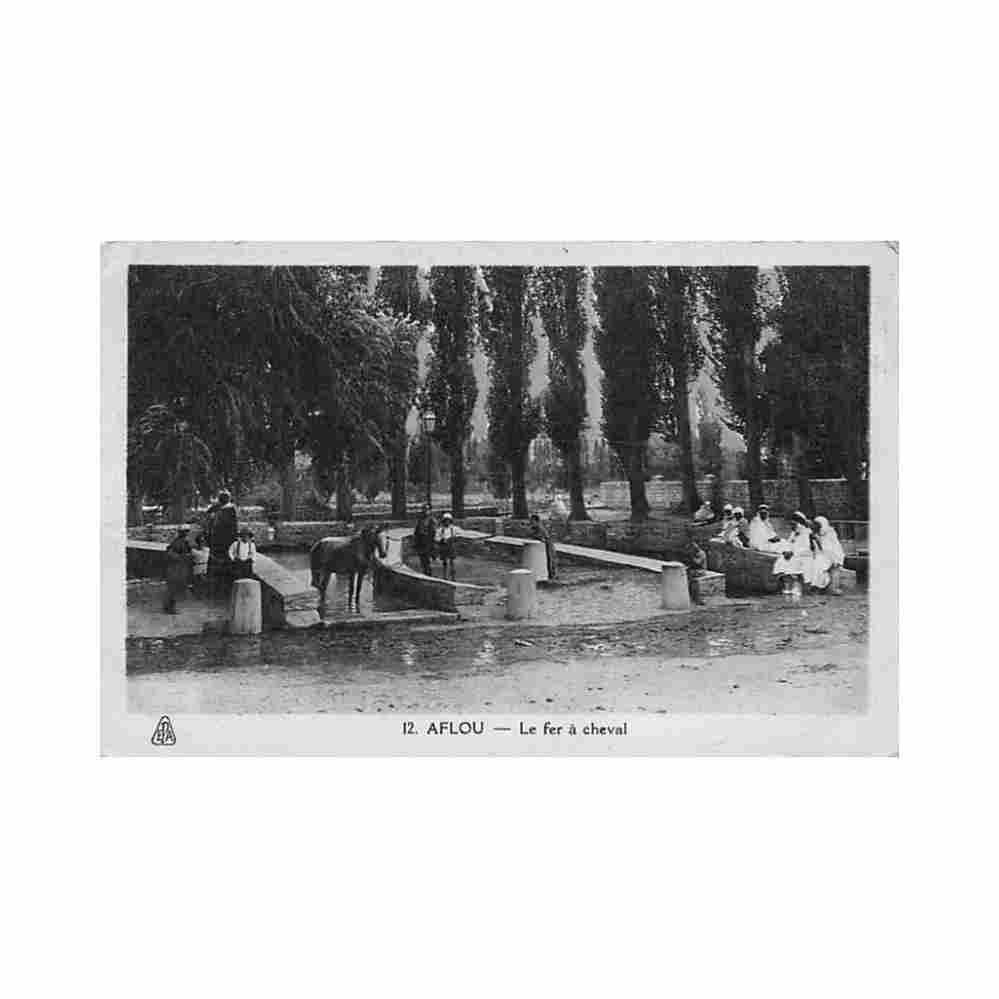 algerie aflou le fer a cheval le bain des chevaux ed ets albert 12 Vintage A4 Photo Print