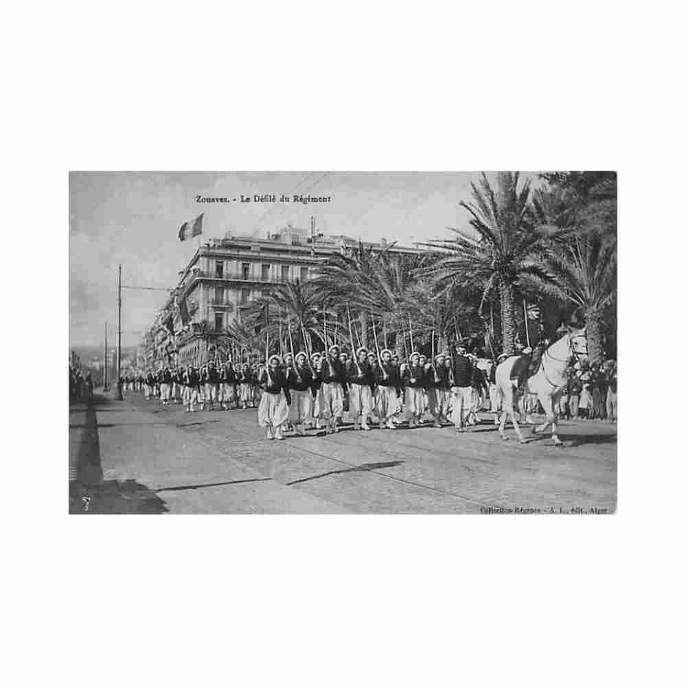 algerie alger le defile du regiment de zouaves ed collection regence e l Vintage A4 Photo Print