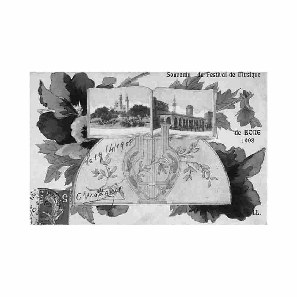 algerie bone annaba souvenir du festival de musique en 1908 Vintage A4 Photo Print