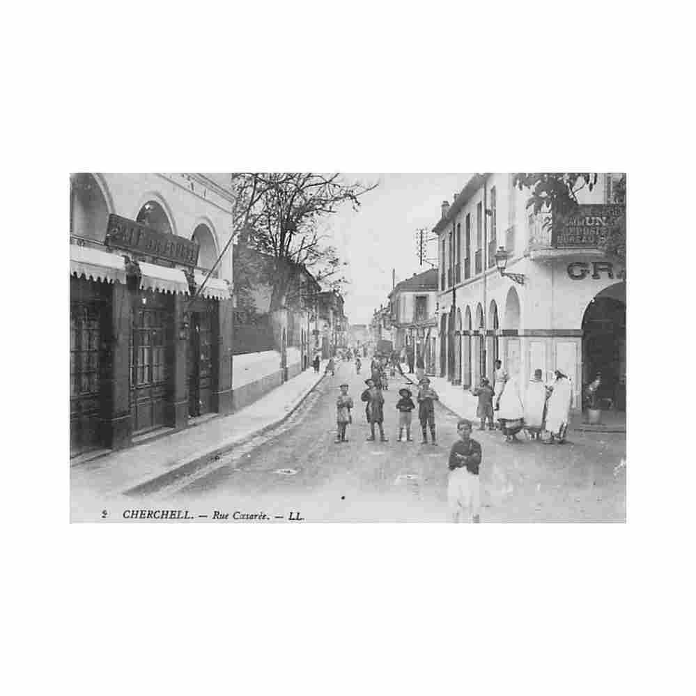 algerie cherchell rue cesaree cafe de la bourse ed levy ll 2 Vintage A4 Photo Print