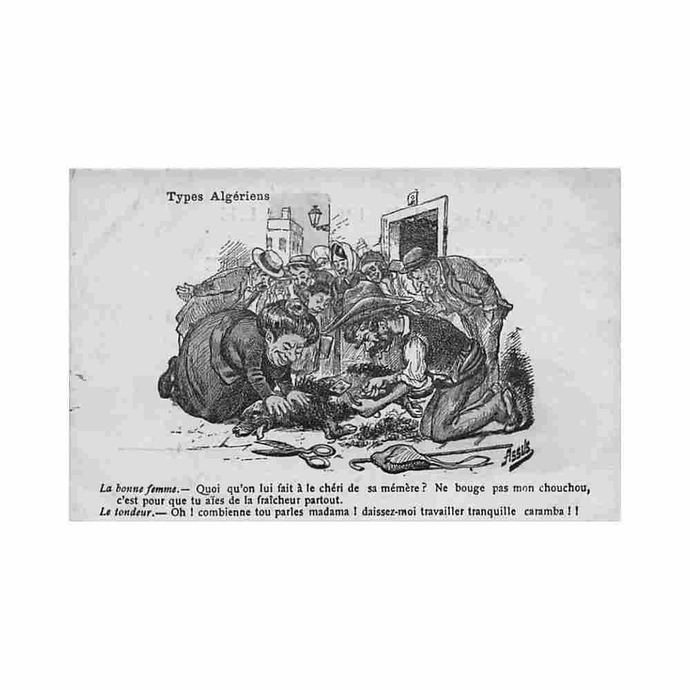 algerie illustrateur assus le tonduer de chiens Vintage A4 Photo Print