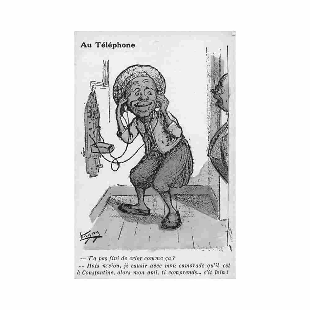 algerie illustrateur chagny au telephone Vintage A4 Photo Print