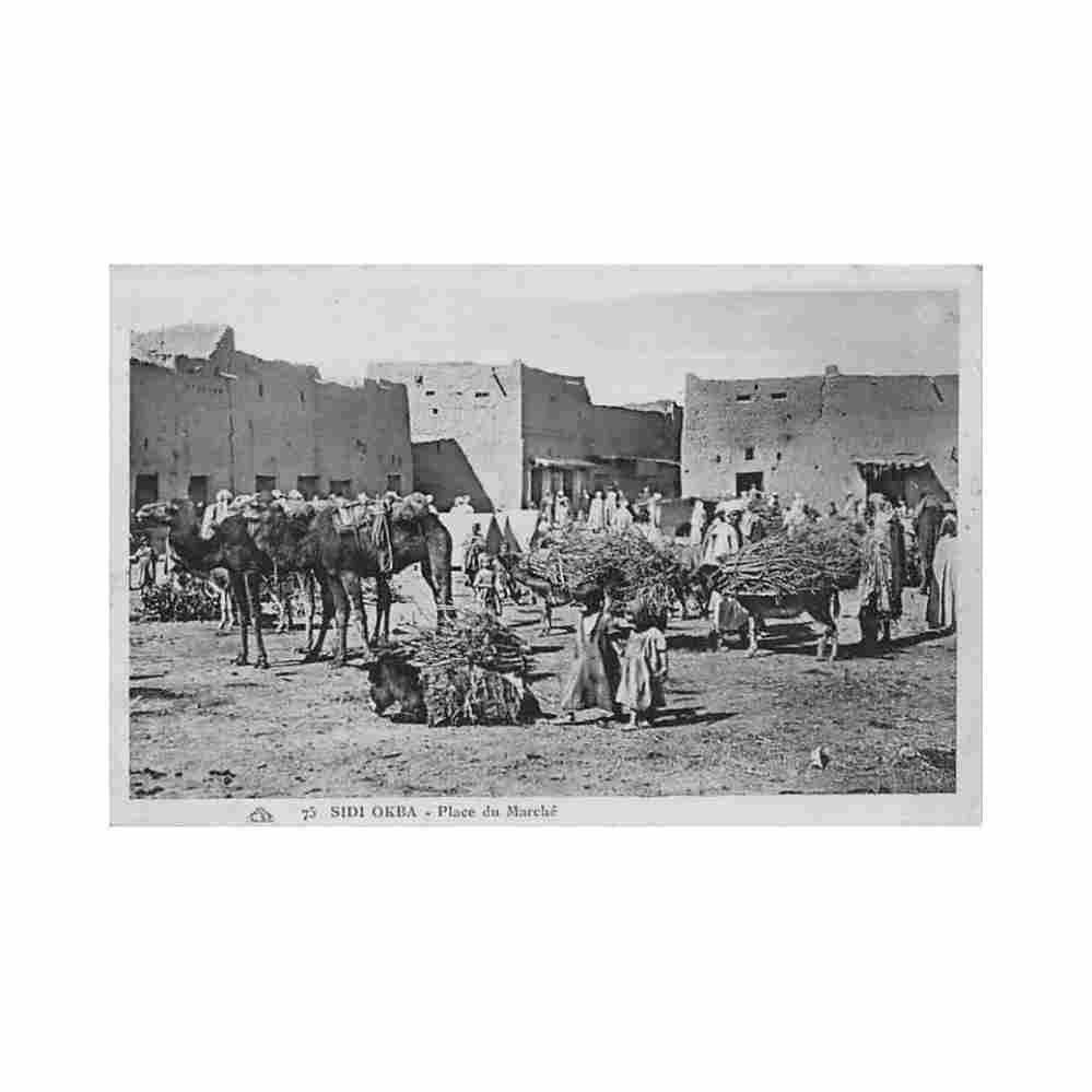 algerie sidi okba place du marche ed cap 75 Vintage A4 Photo Print
