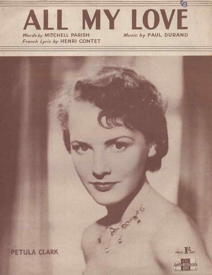 all my love petula clark 1950s sheet music 121421 A4 Photo Print