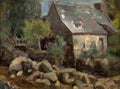 almeida junior rustic landscape with bridge and houses Art A4 Photo Print