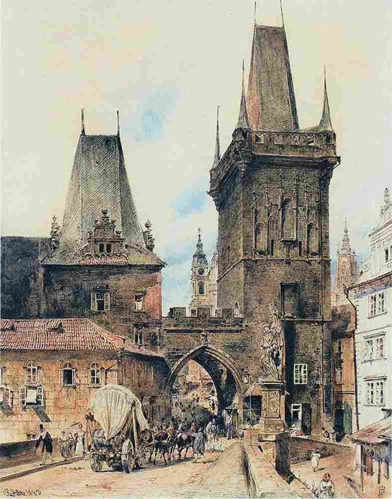 alt Tower in the Lesser Town in Prague Art A4 Photo Print