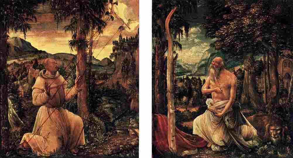 altdorfer Diptych Stigmatization of Saint Francis and Penitant Saint Hieronymus Art A4 Photo Print