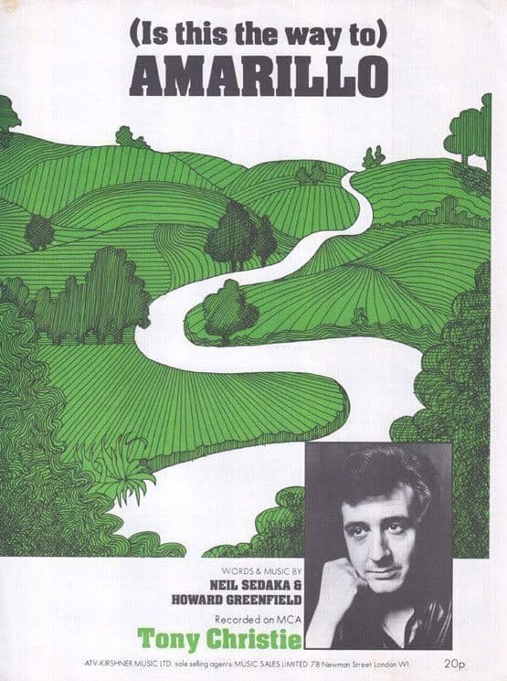 amarillo tony christie 1970s sheet music 98239 A4 Photo Print