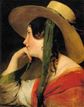 amer Girl in Yellow Hat Art A4 Photo Print