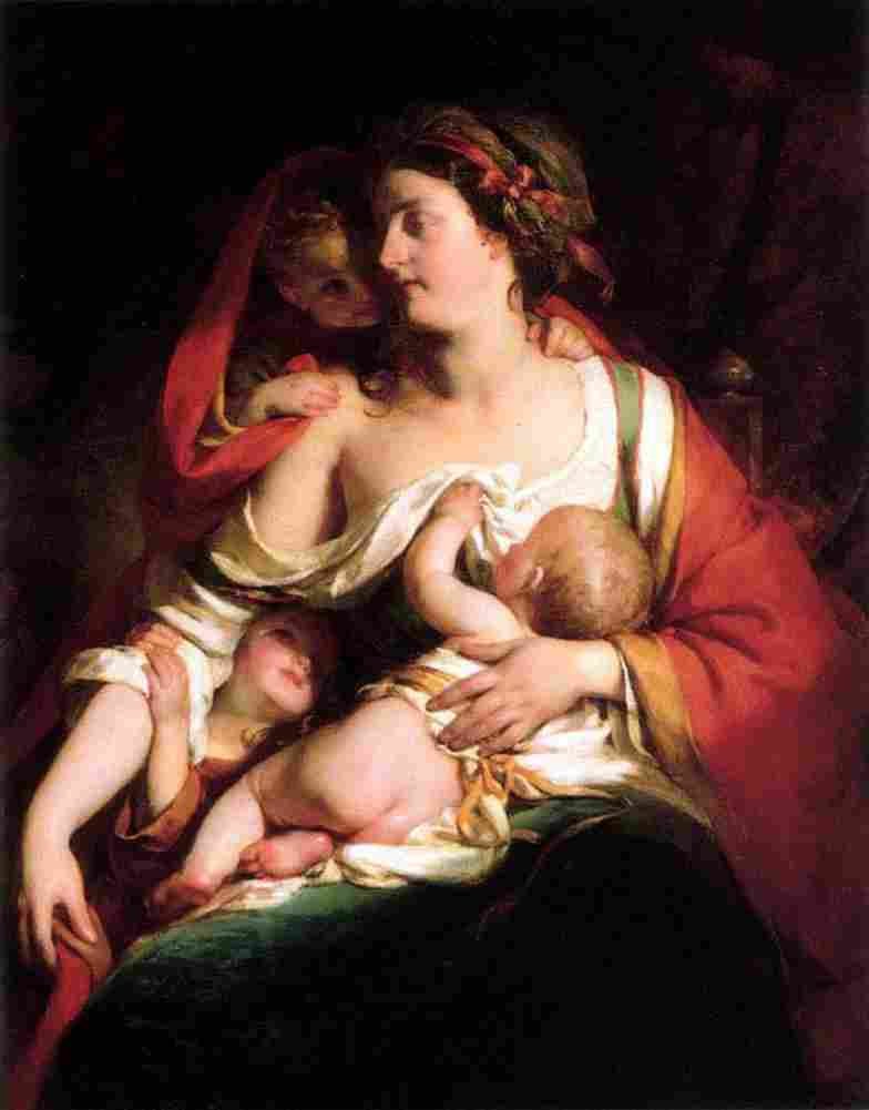 amer Mother and children Art A4 Photo Print