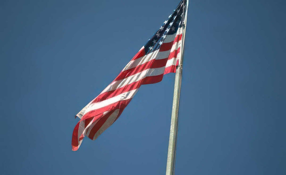 american flag scene Vintage A4 Photo Print