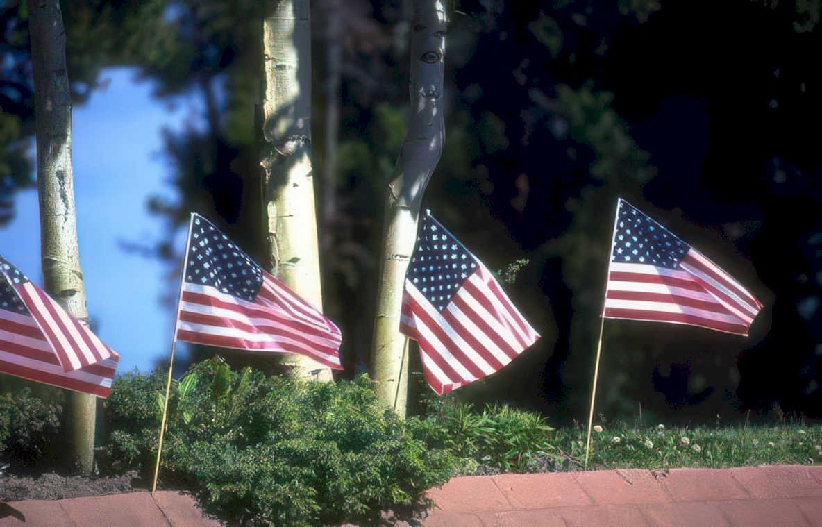 american flags july4th Vintage A4 Photo Print