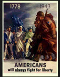 americans will always fight for liberty bernard perlin 1943 war po Advert A4 Photo Print