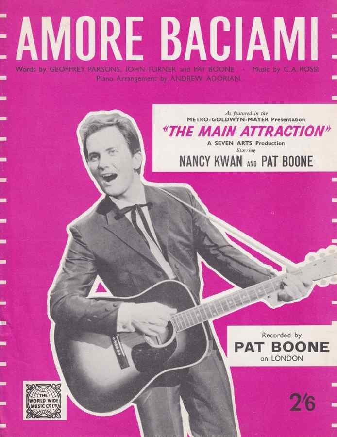 amore baciami pat boone 1950s sheet music 108692 A4 Photo Print