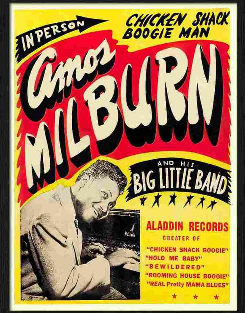 amos milburn concert poster 1950s Advert A4 Photo Print