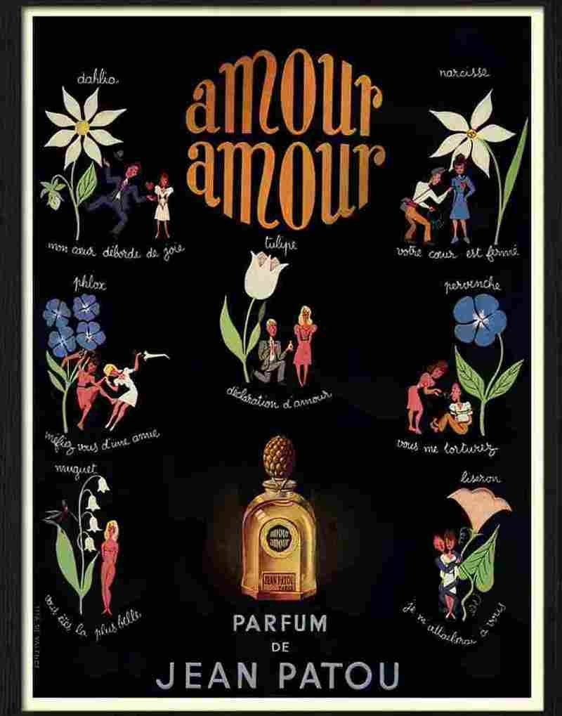 amour perfume 1950s Advert A4 Photo Print