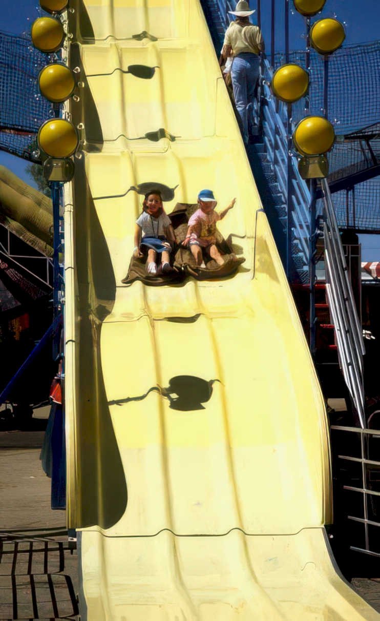 amusement park slide Vintage A4 Photo Print