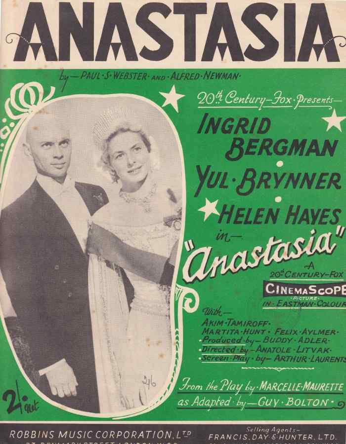 anastasia ingrid bergman 1950s sheet music 106838 A4 Photo Print