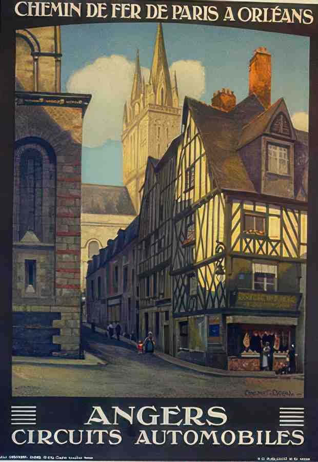 angers Vintage Advert A4 Photo Print