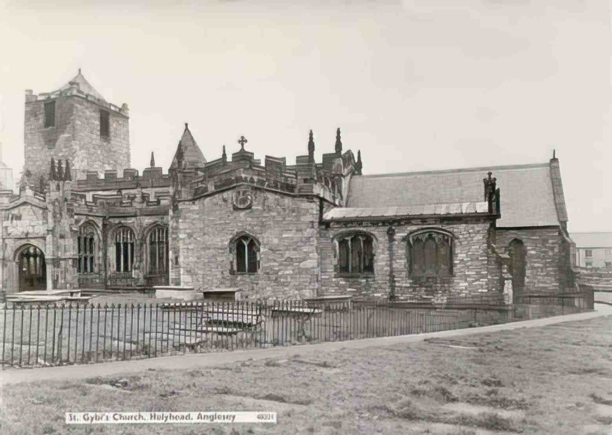 anglesey Holyhead St Cybis Church 1950s Vintage A4 Photo Print