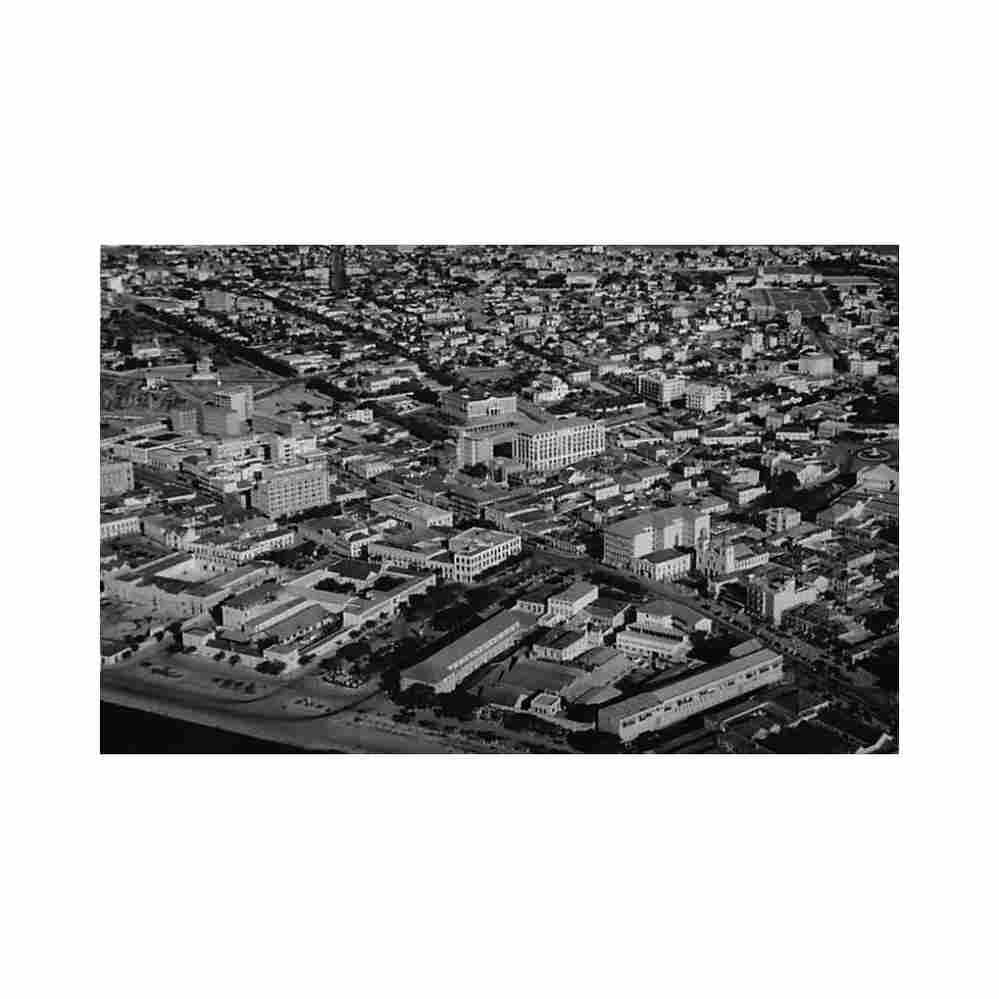 angola luanda aerial view direccao dos servicos de economica Vintage A4 Photo Print
