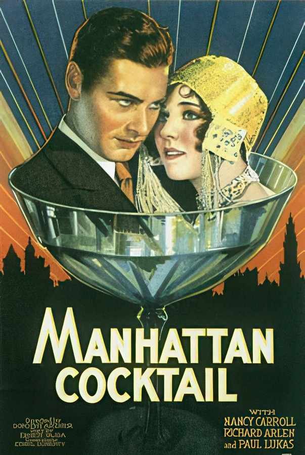 anhattan Cocktai Vintage Advert A4 Photo Print