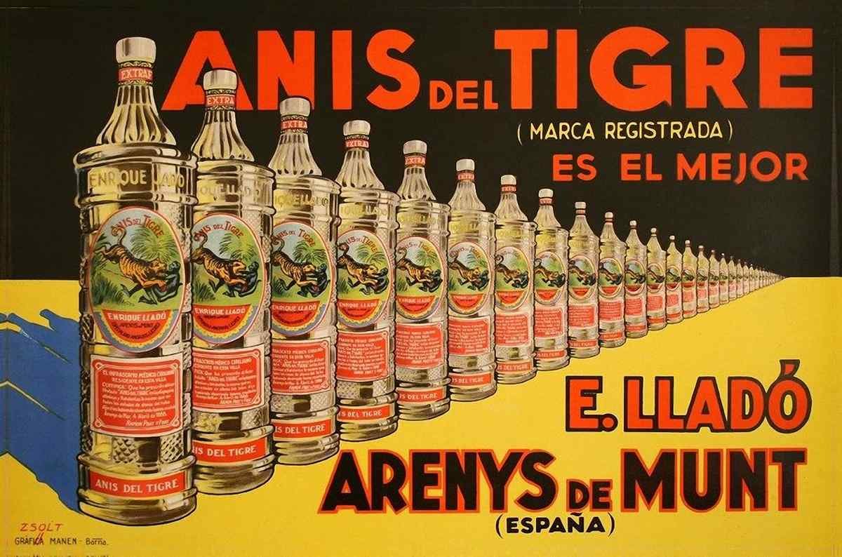 anis del tigre by zsolt liquor spanish 1930s deco A4 Photo Print