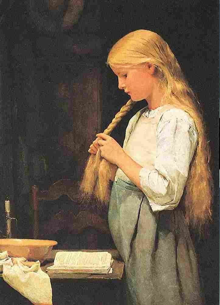 ank Girl Hair weaving Art A4 Photo Print