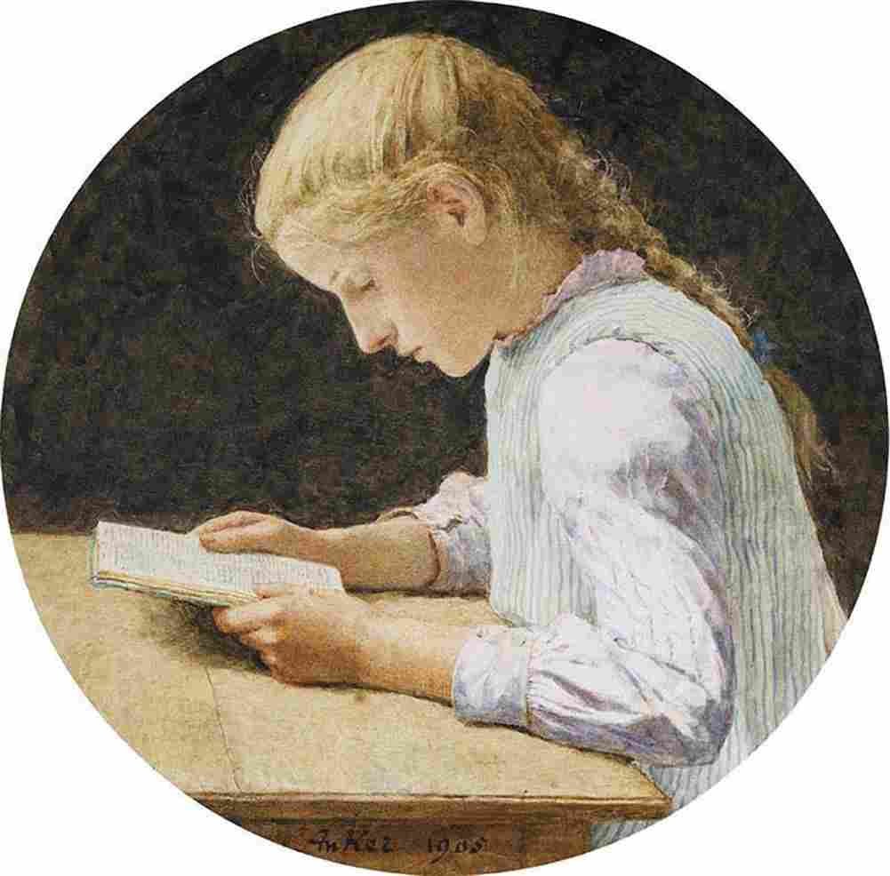ank Reading Girl Art A4 Photo Print
