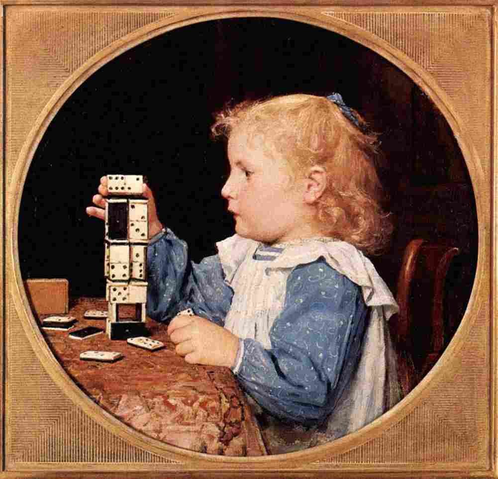 ank The Girl with the Addicting Domino Tondo Art A4 Photo Print