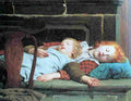 ank Two Sleeping Girls on the Bench Art A4 Photo Print