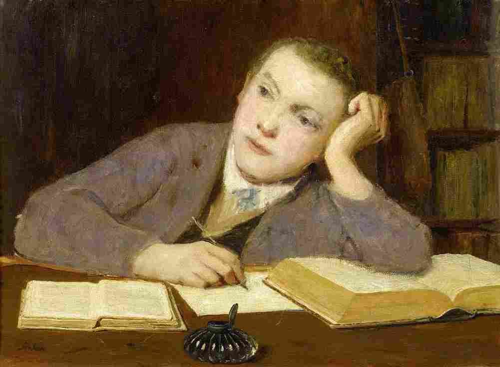 ank Writing Boy Art A4 Photo Print