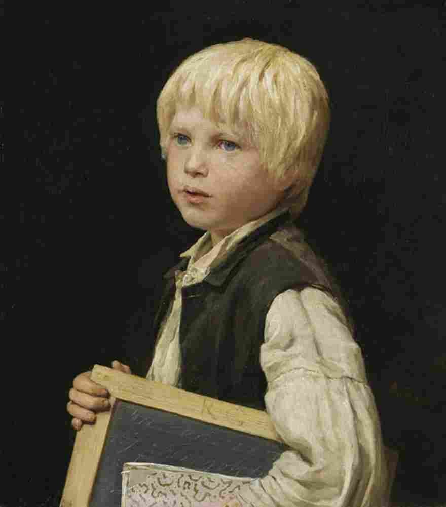 anker a schoolboy Art A4 Photo Print