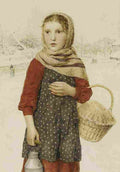 anker girl in winter landscape Art A4 Photo Print