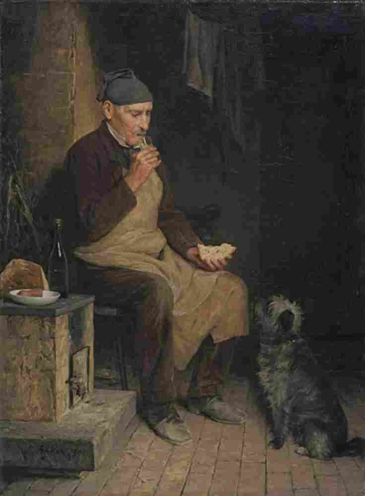 anker old man taking a rest Art A4 Photo Print