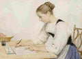 anker woman writing a letter Art A4 Photo Print