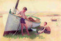 anschutz Boat by Two Boys Near Cape Town in May Art A4 Photo Print
