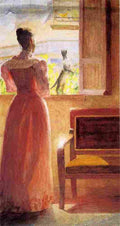 anschutz Lady by a Window Art A4 Photo Print