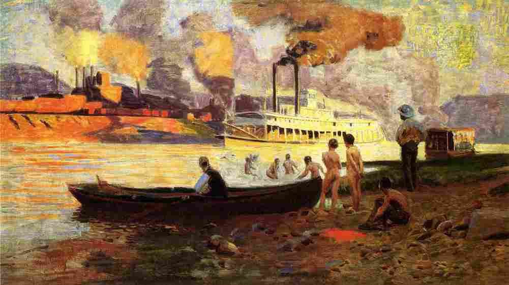 anschutz Steamboat on the Ohio Art A4 Photo Print